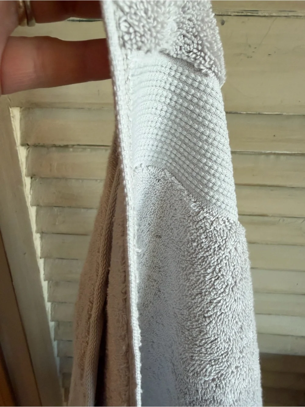 Hudson Park Collection Gray Textured Hand Towel